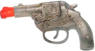   Iron New 50 Shot Invincible Cap Gun Pistol vtg Antique Toy NR  