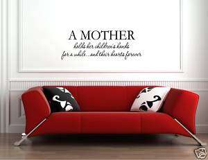 MOTHER HOLDS HER Vinyl Wall Lettering Quotes Sayings  