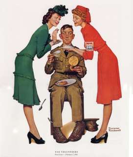 Norman Rockwell Willie Gillis Print USO VOLUNTEERS  