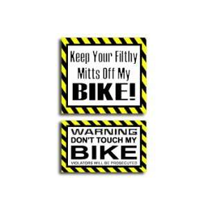  Hands Mitts Off BIKE   Funny Decal Sticker Set: Automotive