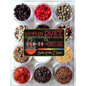 The Sampler DUET 6 Peppercorns of the World and 6 Gourmet Sea Salts 