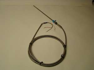 Watlow Thermocouple, Straight Probe, 8 Armored Whip  