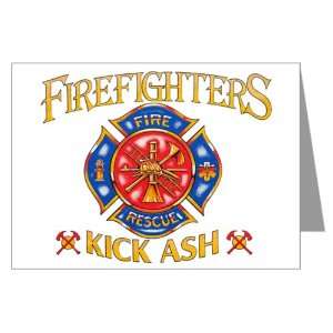    Greeting Card Firefighters Kick Ash   Fire Fighter 