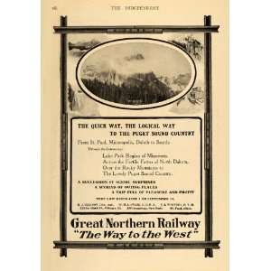 1906 Ad Great Northern Railway Rocky Mountains Train   Original Print 
