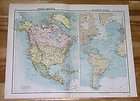 Antique Map of North America Original Dated 1890  