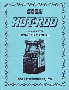   HOT ROD 3 PLAYER TYPE ORIGINAL VIDEO ARCADE GAME OPERATORS MANUAL 1988