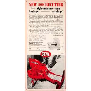  1968 Ad Gehl 800 Recutter Corn Hay Harvest Silage Hi Throw 