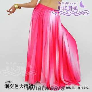 Belly Dance Costume New Long Gradient Color Skirt Q33  