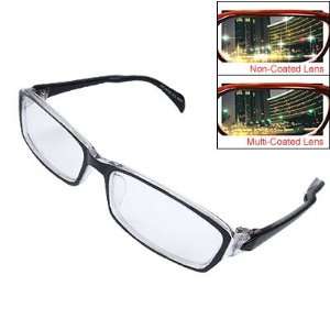  Ladies Black Clear Plastic Frame Multi Coated Lens Plain Glasses 