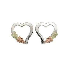 Black Hills Gold Heart Earrings in Sterling Silver from Coleman Black 