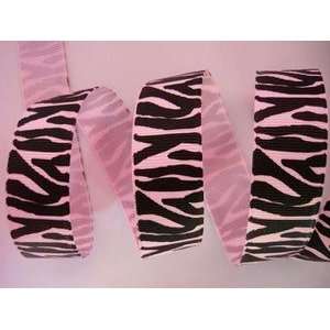   Grosgrain 7/8 Ribbon  Black Zebra (R126 Baby Pink): Everything Else