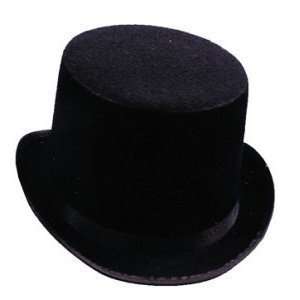  Halloween Black Top Hat W/satin Ribbon: Toys & Games