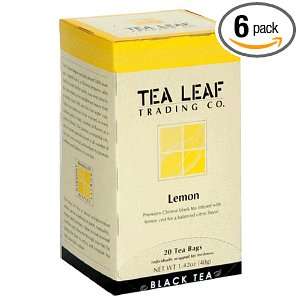 Tea Leaf Trading Company Lemon Tea, 20 Count Bags (Pack of 6):  