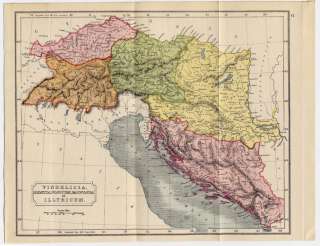 1907 MAP DALMATIA PANNONIA HUNGARY ROMAN EMPIRE  