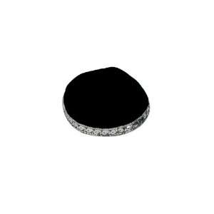  Black Velvet Kippah with Silver Fish and Line Pattern 