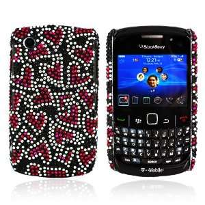  Blackberry Curve 8520 8530 Bundle Bling Heart Charger Case 