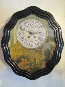 Antique Devil De Beouf Picture Frame Clock French; C.  