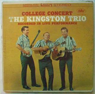 THE KINGSTON TRIO   COLLEGE CONCERT   CAPITOL RECORDS   LP  