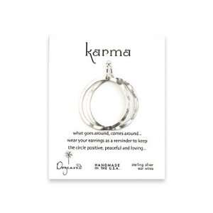  Dogeared small karma silver dipped textured earrings 