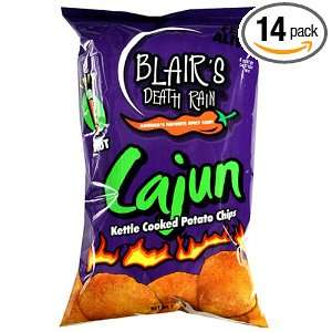 Blairs Death Rain Cajun Kettle Chip, 5 Ounce Units (Pack of 14 