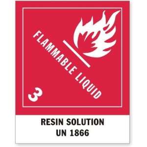  UN 1866 Resin Solution Coated Paper Label, 4 x 5 Office 