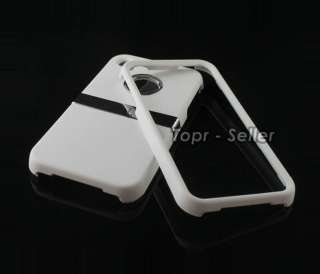 NWE DELUXE WHITE CASE COVER SKIN W/CHROME FOR APPLE iPhone 4 4G 4S 4GS 