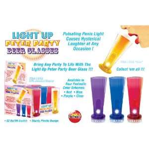  LIGHT UP PETER PARTY BEER GLASS CLEAR: Health & Personal 