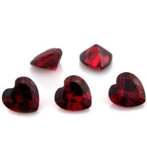   8mm 10pcs Red Garnet Cubic Zirconia Russia Loose CZ Stone Lot Jewelry
