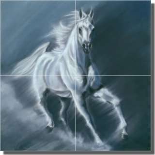 McElroy Horse Animal Accent Ceramic Tile Mural 4pc  