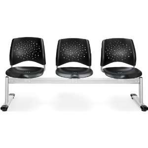  OFM Stars 3 Beam Seating with 3 Plastic Seats Office 