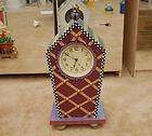 Hand Painted Check Stripe Shannon Mcgraw Clock 23 Cute Ornamented 