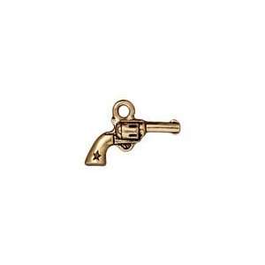   Gold (plated) Six Shooter Charm 19x13mm Charms Arts, Crafts & Sewing
