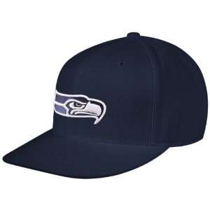 Reebok Seattle Seahawks Navy Blue Sideline Flat Bill Fitted Hat (8)