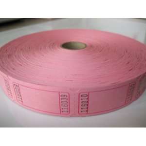  2000 Blank Pink Single Roll Consecutively Numbered Raffle 