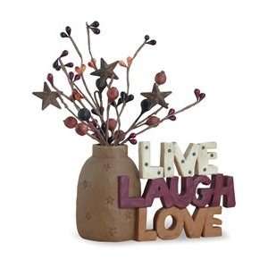   : Live Laugh Love Figurine Blossom Bucket Decorative: Home & Kitchen