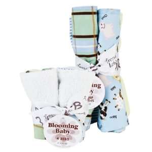   Trend Lab 20949 Bouquet Set   Baby Barnyard   Bib & Burp Cloth: Baby