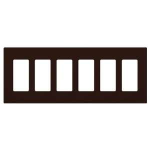  Lutron CW 6 BR, 6 Gang Wallplates, Brown