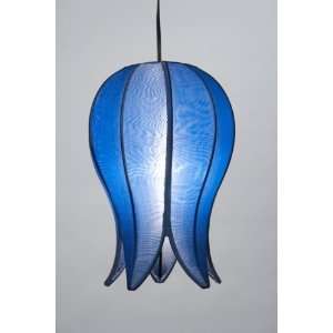   Small Silk Hanging Lamp   Flowering Lotus   Sky Blue: Home Improvement