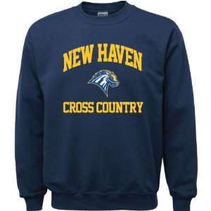 New Haven Chargers Navy Youth Cross Country Arch Crewneck Sweatshirt