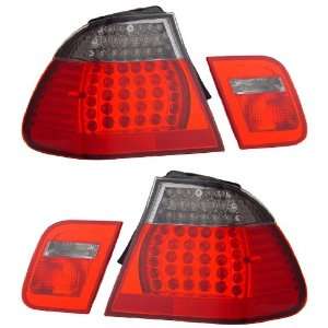  BMW 3 SERIES E46 02 04 4 DR LED TAIL LIGHT RED/SMOKE 4 PCS NEW 