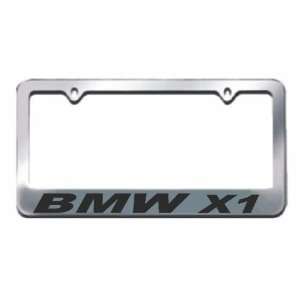 BMW X1 Chrome Metal License Plate Frame with 2 free caps