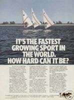 1982 Bic Sailboard Lake Trees Vintage Ad  