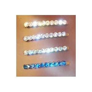  Blue Crystal Bobby Pins with Swarovski Crystal   Set of 4 