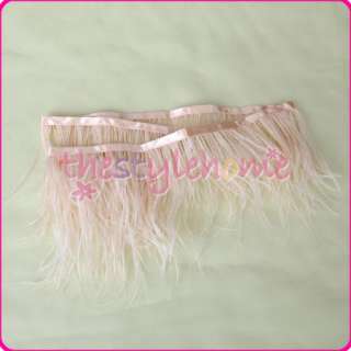 1yd Ostrich Feather Dyed Fringe Craft Trim   Light Pink  