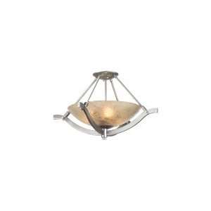 Kalco 6195SN Luna Semi Flush, Satin Nickel Finish with Clear Bubble 