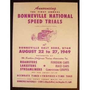  1949 Bonneville National Speed Trials Salt Flats Racing 