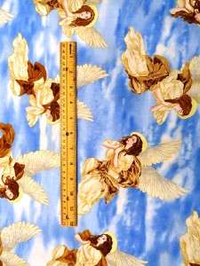 New Angels Religious Church Heavenly Sky Clouds Fabric BTY Timeless 