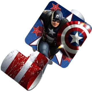 Captain America Birthday Party Favors Masks Blowouts  