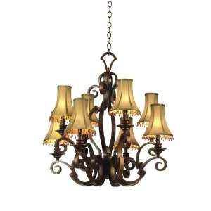   Claret Ibiza Wrought Iron 8 Light Chandelier From the Ibiza Collection