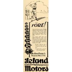  1928 Ad Leland Electric Co. Horsepower Motor Golf Field 